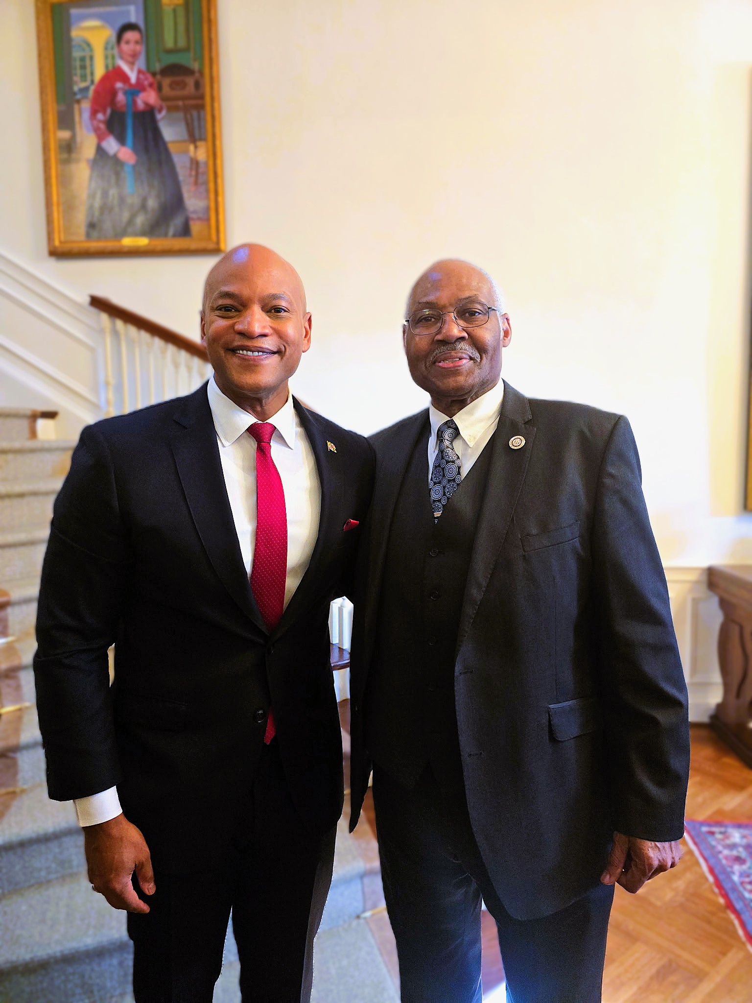 Delegate Darrell Odom with Governor Wes Moore after his appointment