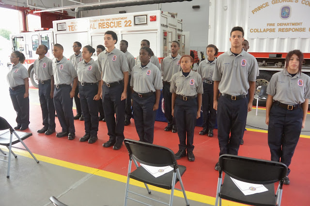 Students in a public-safety training program connected to Prince George's County Fire and EMS